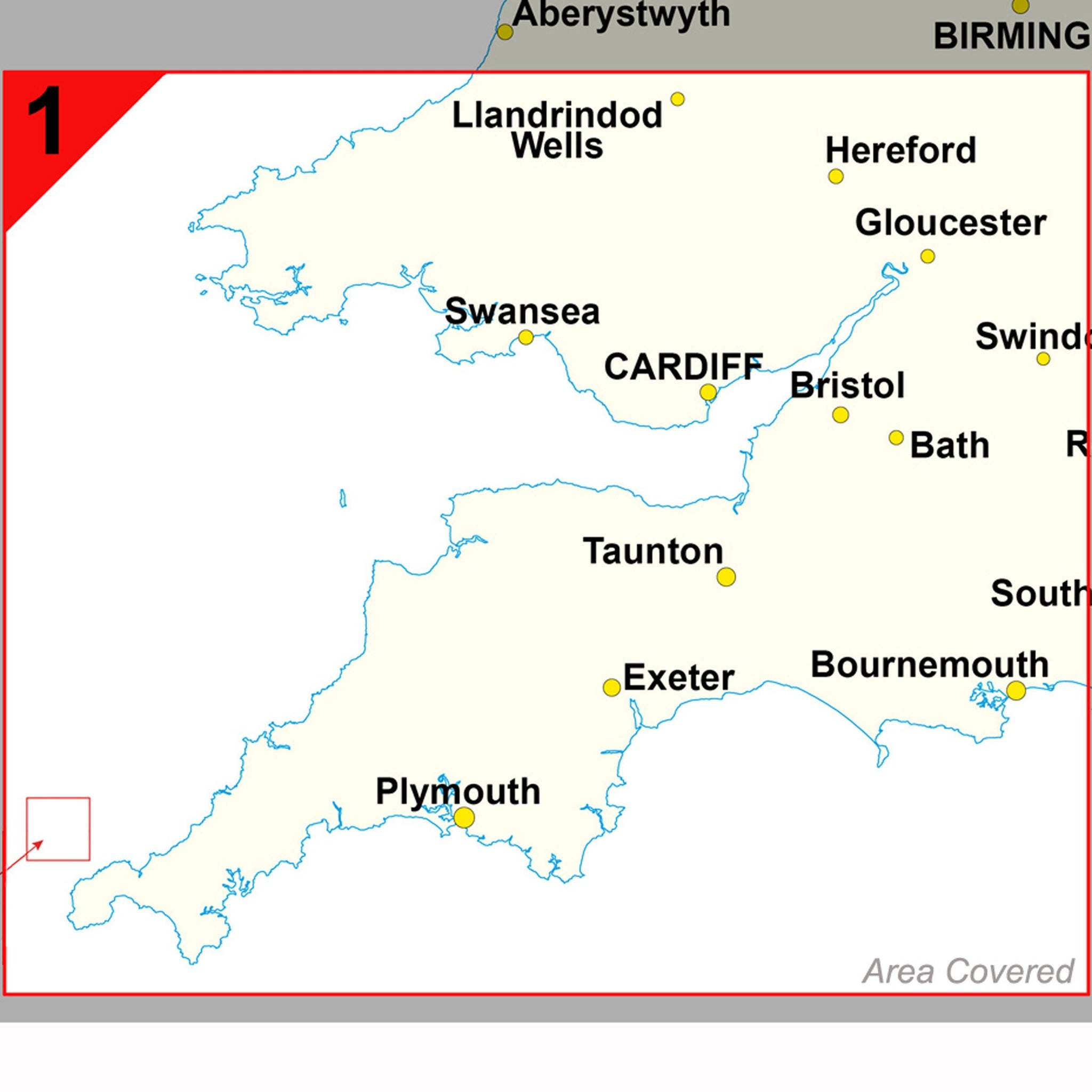 Southwest England and South Wales (Cardiff and Bristol) Postcode Wall ...