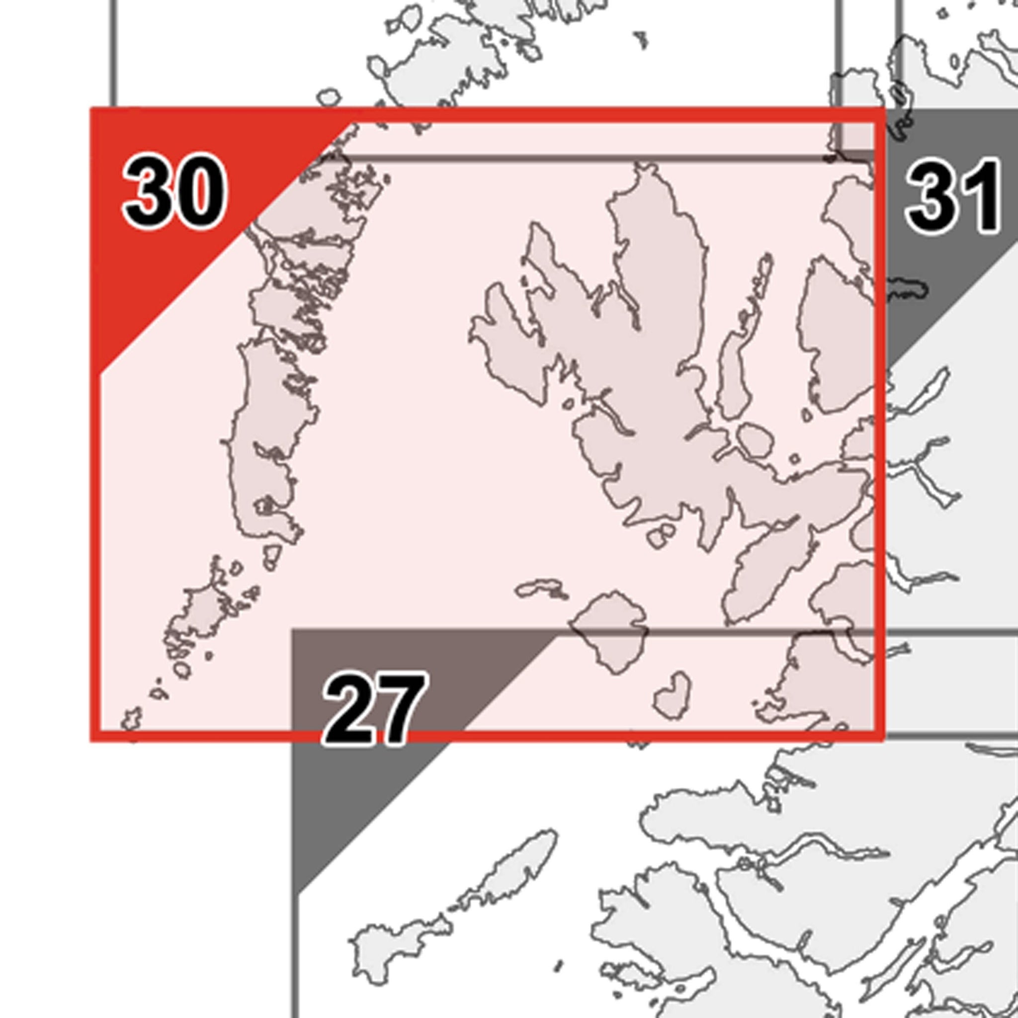 Uist and Skye Postcode Map - Sector Map 30 – Map Marketing