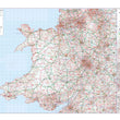 Wall Maps - Wales And The Midlands (Liverpool, Birmingham, Cardiff, Bristol) Postcode Wall Map - District Map 3