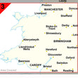 Wall Maps - Wales And The Midlands (Liverpool, Birmingham, Cardiff, Bristol) Postcode Wall Map - District Map 3
